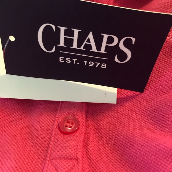 CHAPS Womens Sleeveless Polo Shirt Size Small Pink & White Side Slits New - Picture 4 of 7